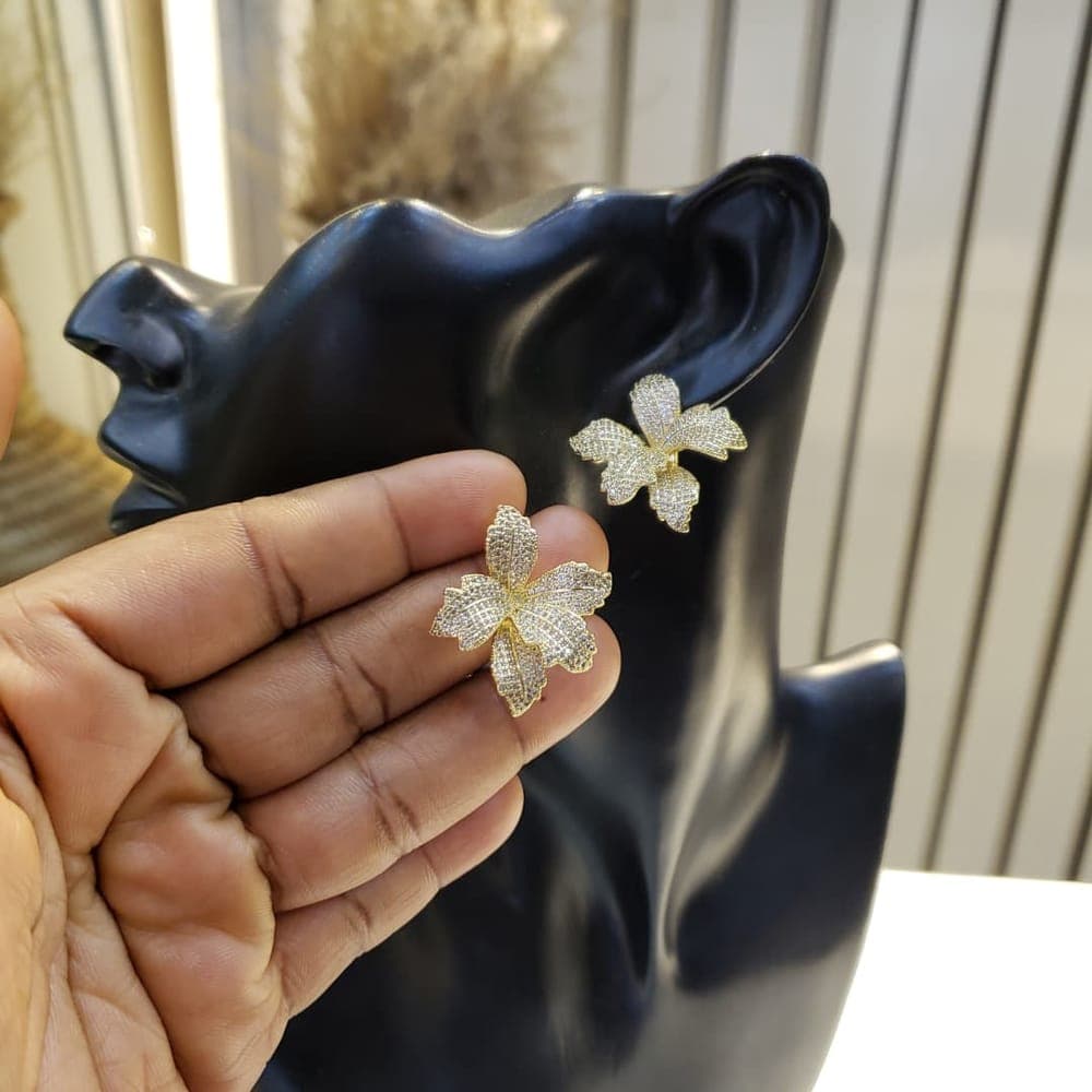 Crystal Petal Statement Earrings