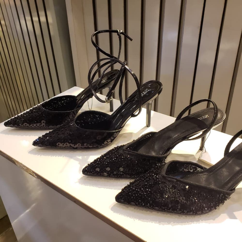 Sequin Slingback Heels